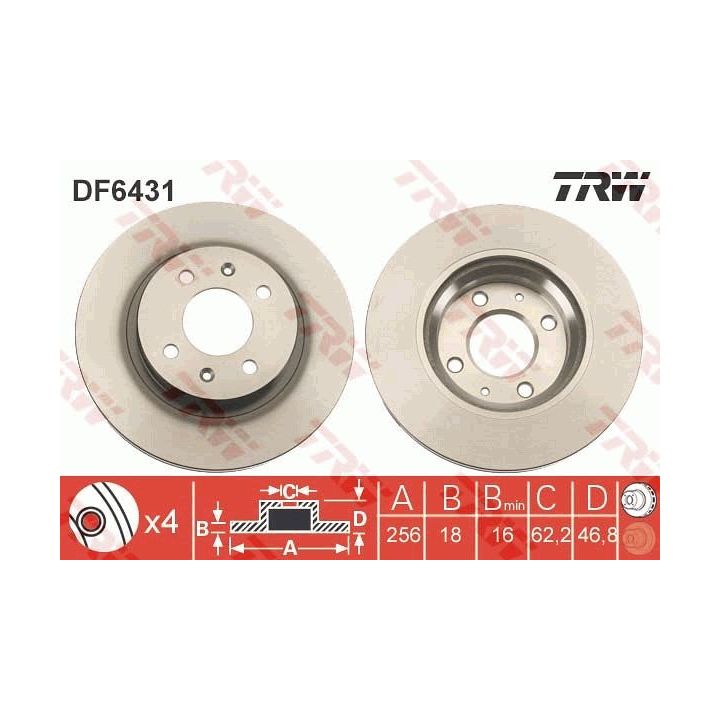 Stabdžių diskas TRW DF6431