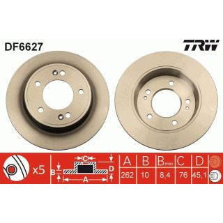 Stabdžių diskas TRW DF6627