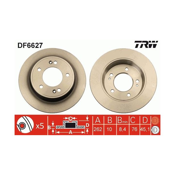 Stabdžių diskas TRW DF6627