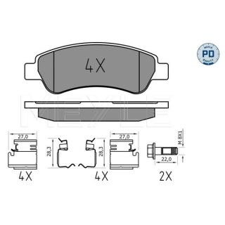 Stabdžių trinkelių rinkinys, diskinis stabdys MEYLE 025 244 6519/PD