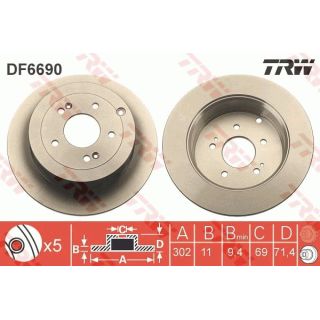 Stabdžių diskas TRW DF6690