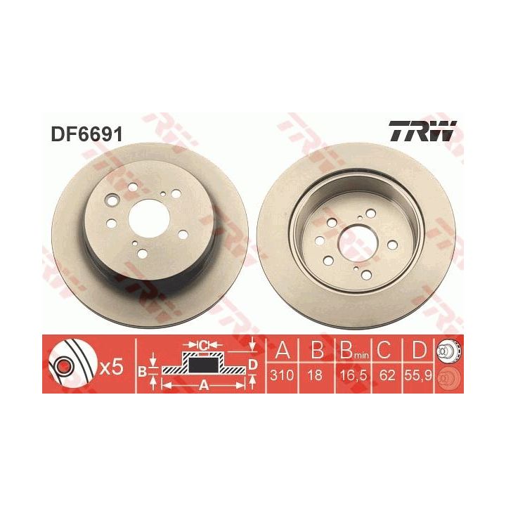 Stabdžių diskas TRW DF6691