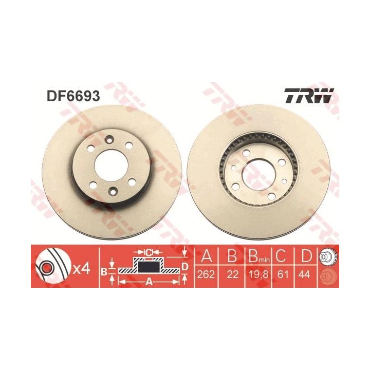 Stabdžių diskas TRW DF6693
