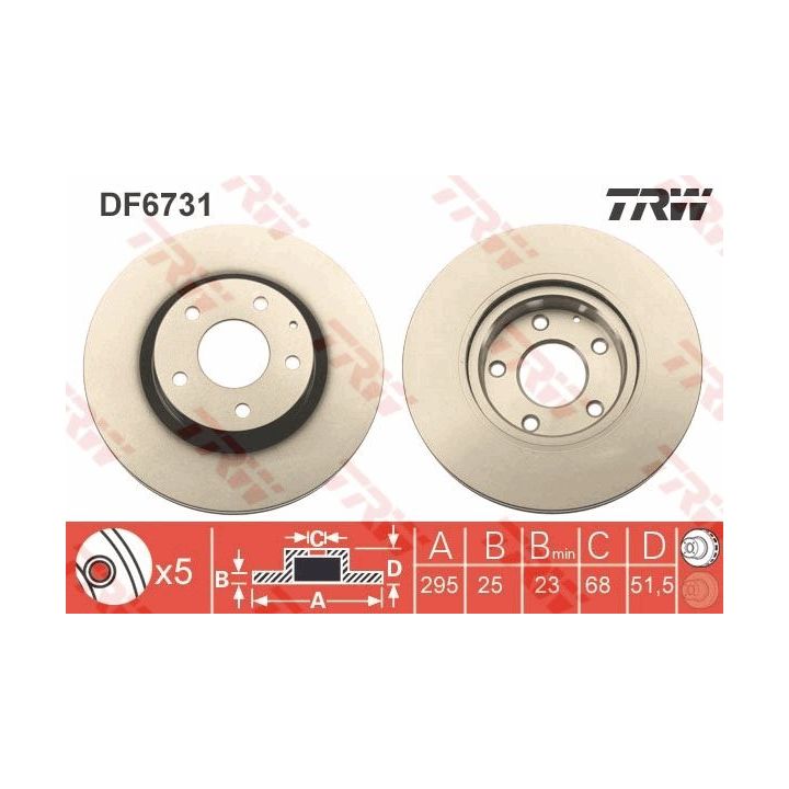 Stabdžių diskas TRW DF6731