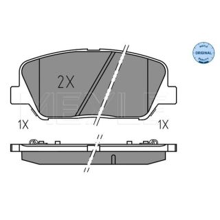 Stabdžių trinkelių rinkinys, diskinis stabdys MEYLE 025 249 1517