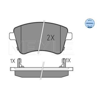 Stabdžių trinkelių rinkinys, diskinis stabdys MEYLE 025 251 8419/W