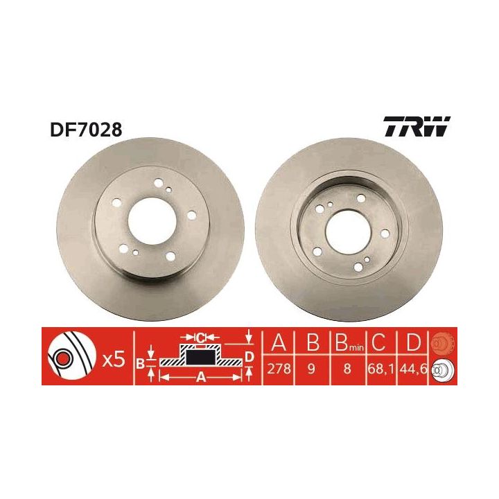 Stabdžių diskas TRW DF7028