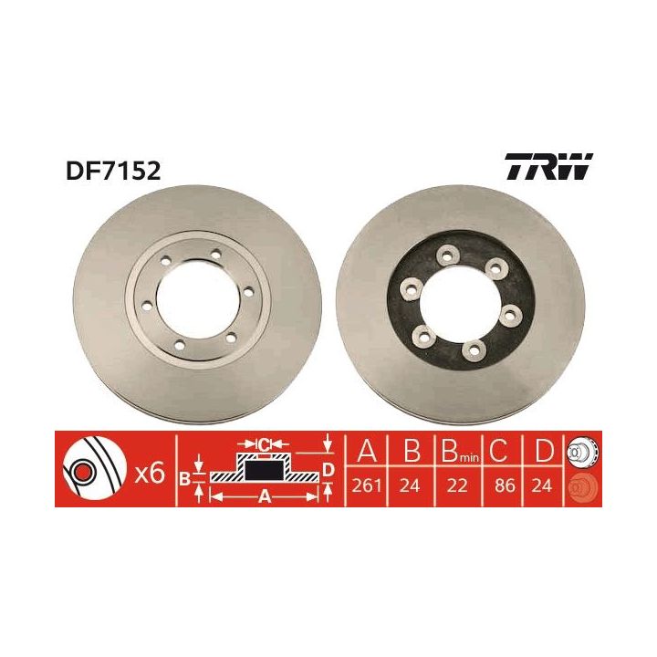 Stabdžių diskas TRW DF7152