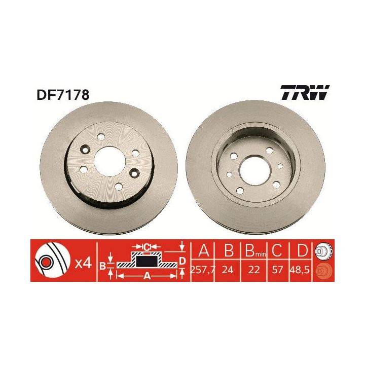 Stabdžių diskas TRW DF7178