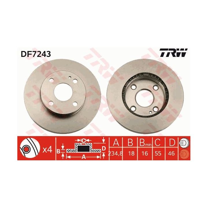 Stabdžių diskas TRW DF7243