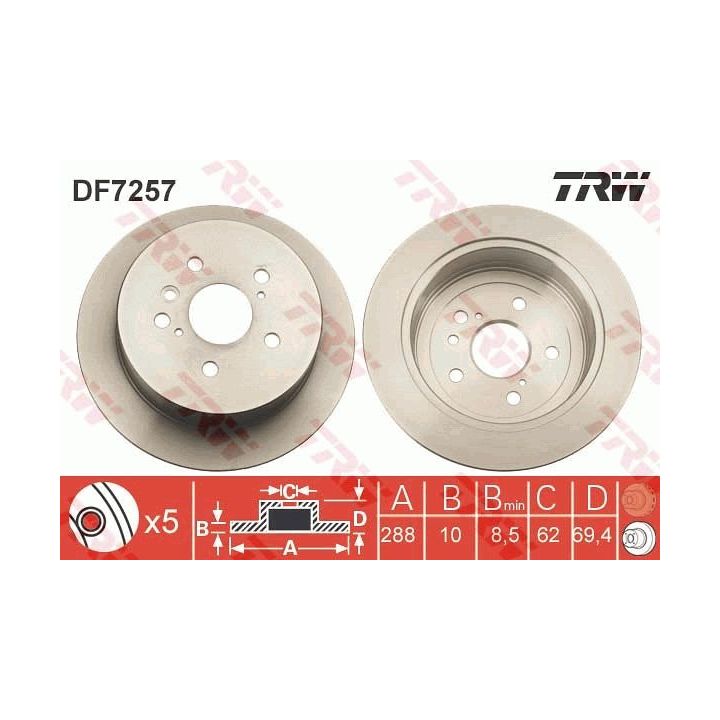 Stabdžių diskas TRW DF7257