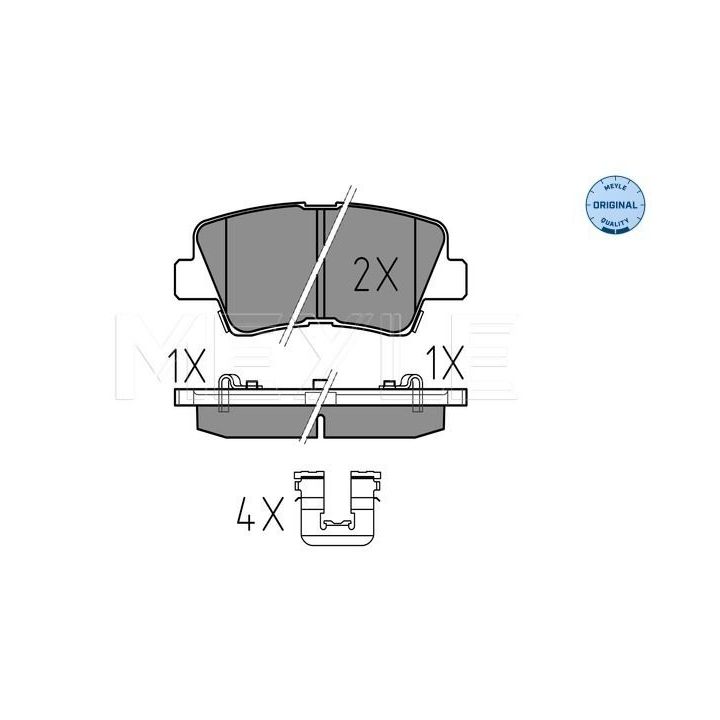 Stabdžių trinkelių rinkinys, diskinis stabdys MEYLE 025 253 3715/W
