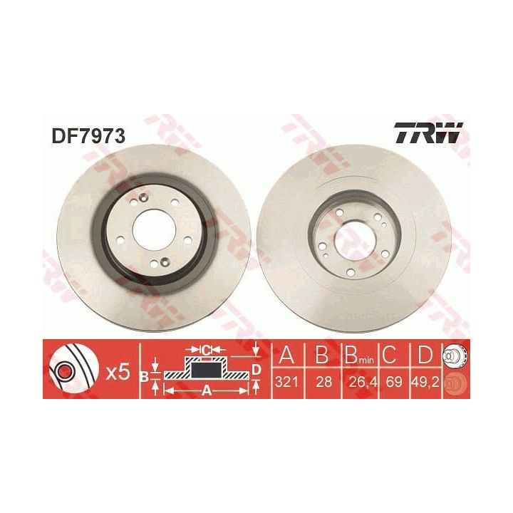 Stabdžių diskas TRW DF7973