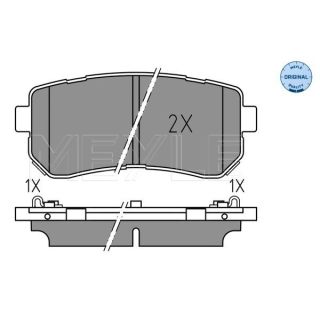 Stabdžių trinkelių rinkinys, diskinis stabdys MEYLE 025 256 7716