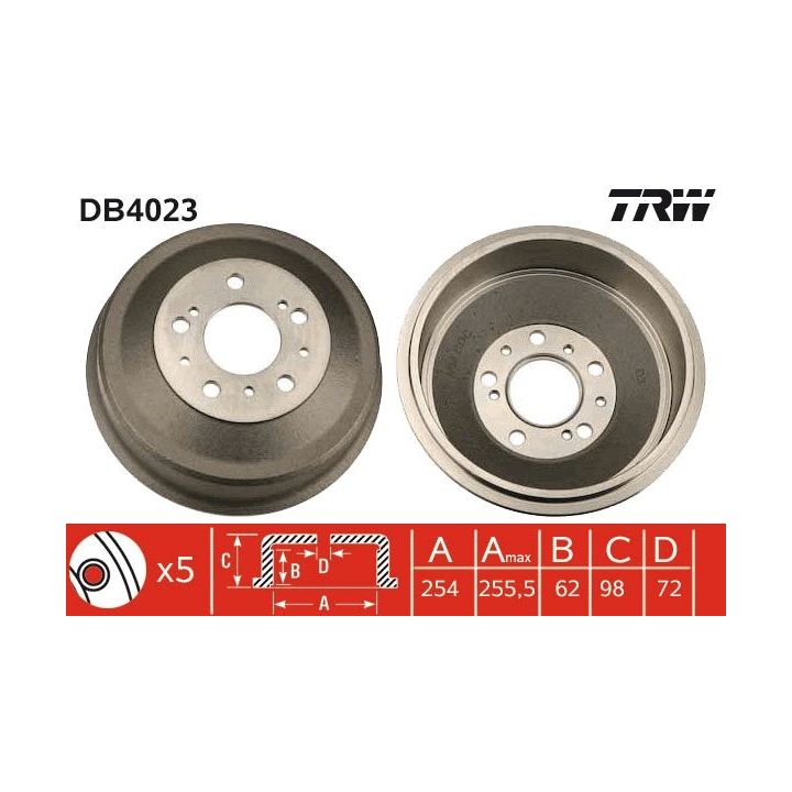 Stabdžių būgnas TRW DB4023
