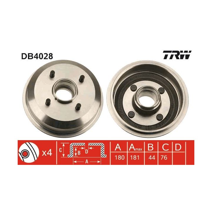 Stabdžių būgnas TRW DB4028