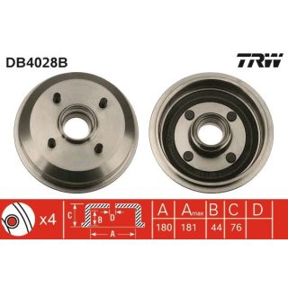 Stabdžių būgnas TRW DB4028B