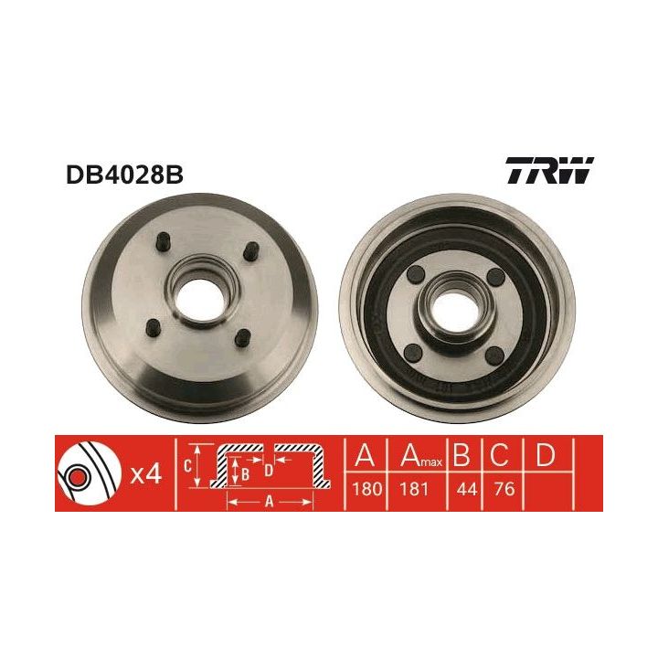 Stabdžių būgnas TRW DB4028B