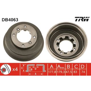 Stabdžių būgnas TRW DB4063