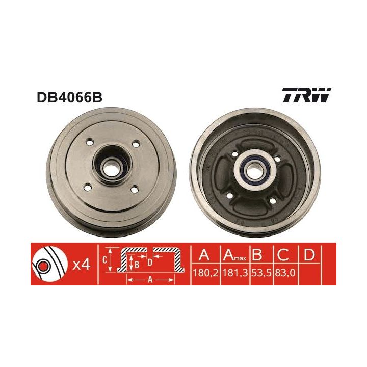 Stabdžių būgnas TRW DB4066B