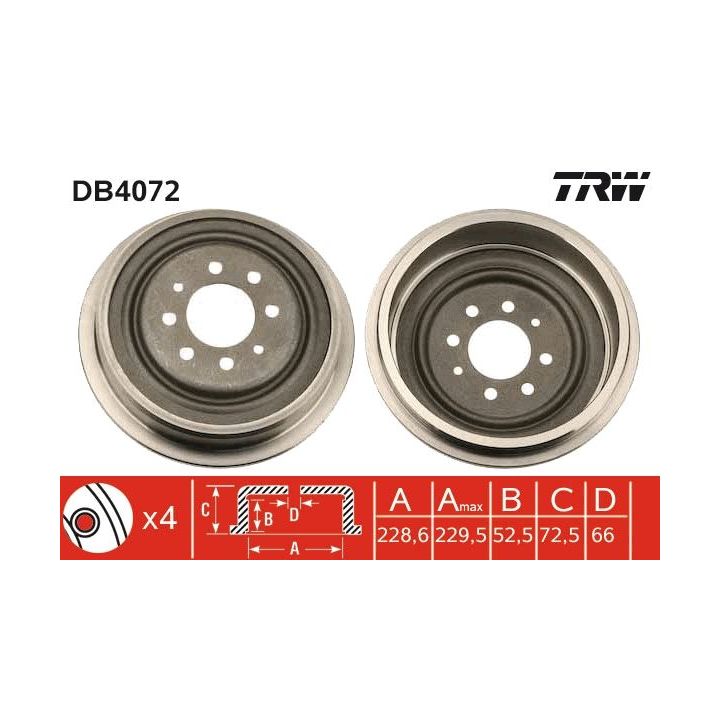 Stabdžių būgnas TRW DB4072