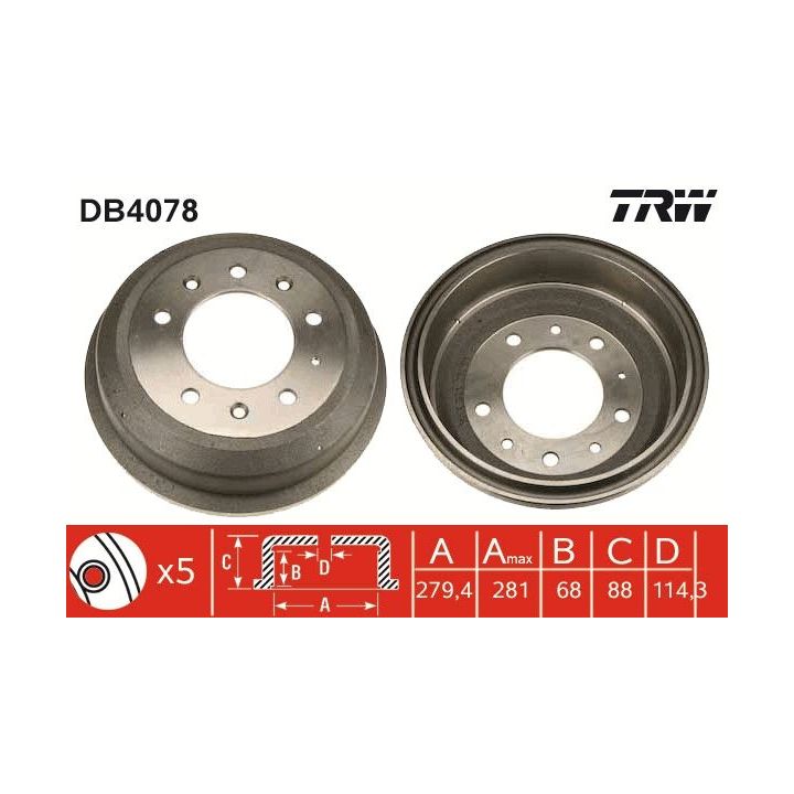 Stabdžių būgnas TRW DB4078