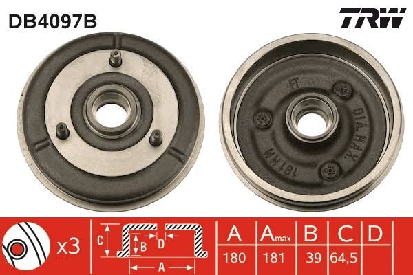 Stabdžių būgnas TRW DB4097B
