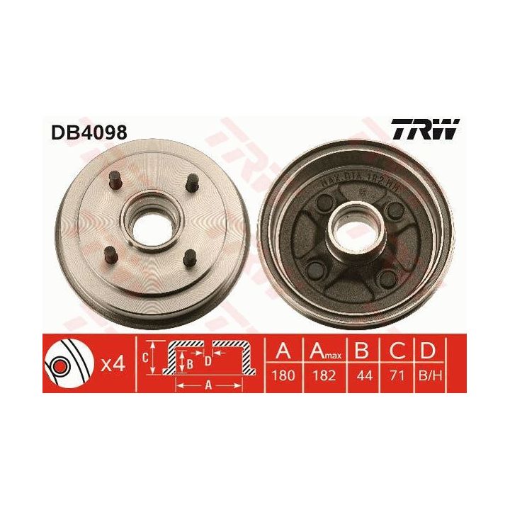 Stabdžių būgnas TRW DB4098