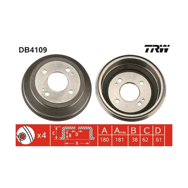 Stabdžių būgnas TRW DB4109