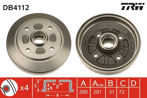 Stabdžių būgnas TRW DB4112