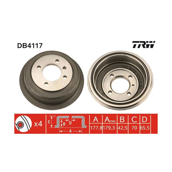 Stabdžių būgnas TRW DB4117