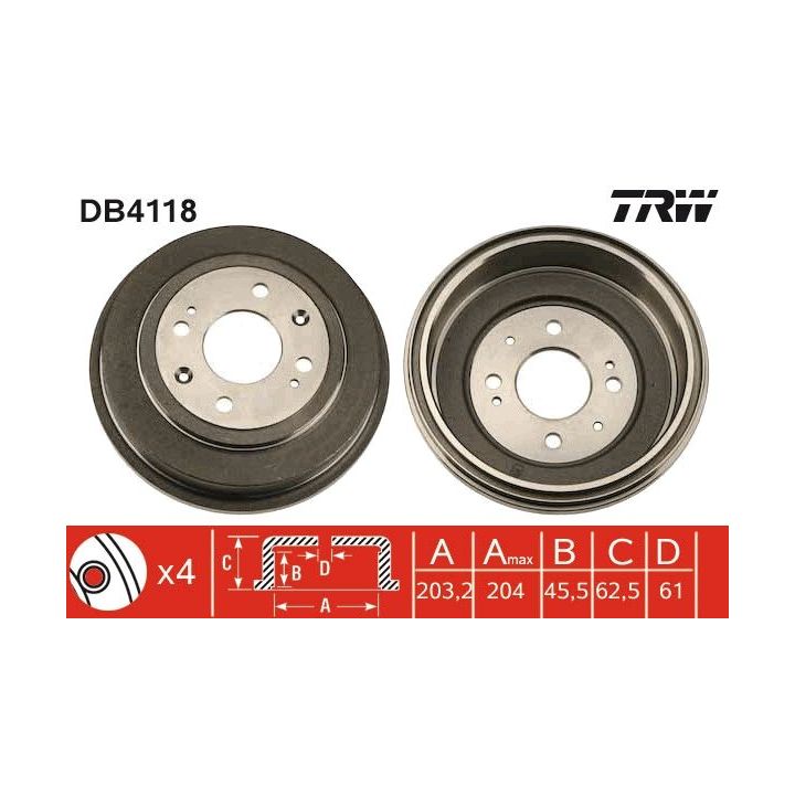 Stabdžių būgnas TRW DB4118