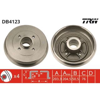 Stabdžių būgnas TRW DB4123