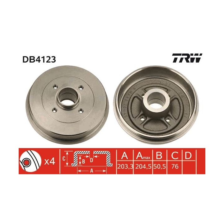 Stabdžių būgnas TRW DB4123