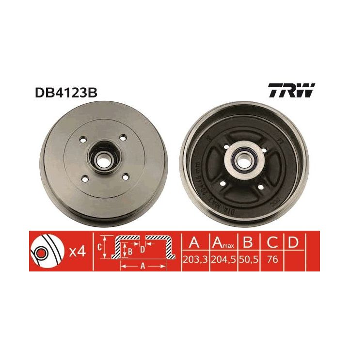Stabdžių būgnas TRW DB4123B