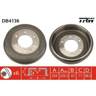 Stabdžių būgnas TRW DB4136