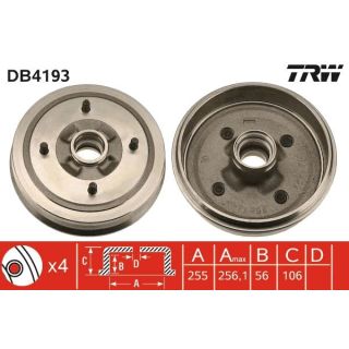 Stabdžių būgnas TRW DB4193