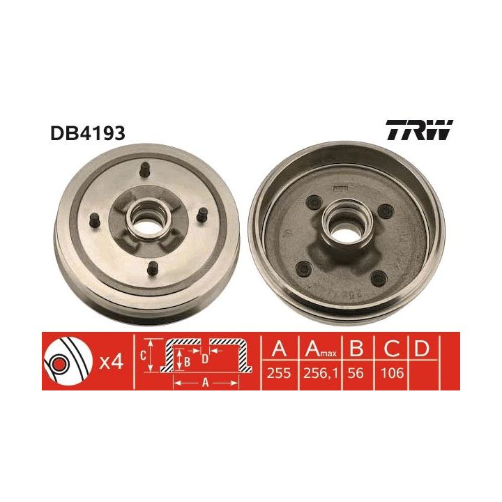 Stabdžių būgnas TRW DB4193