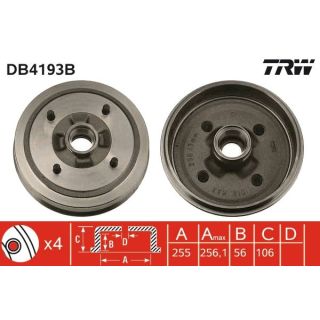Stabdžių būgnas TRW DB4193B