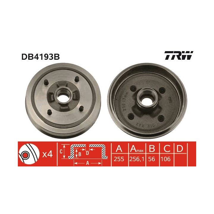 Stabdžių būgnas TRW DB4193B