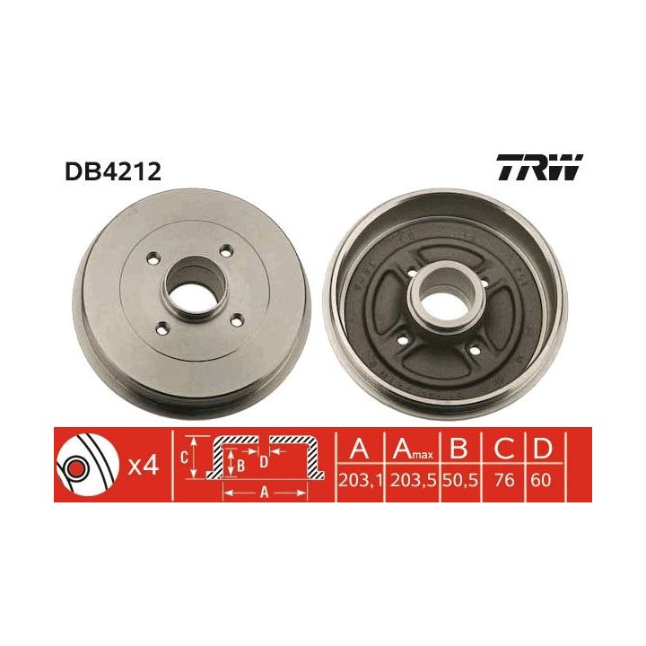 Stabdžių būgnas TRW DB4212