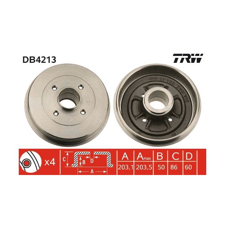 Stabdžių būgnas TRW DB4213
