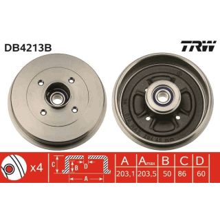 Stabdžių būgnas TRW DB4213B