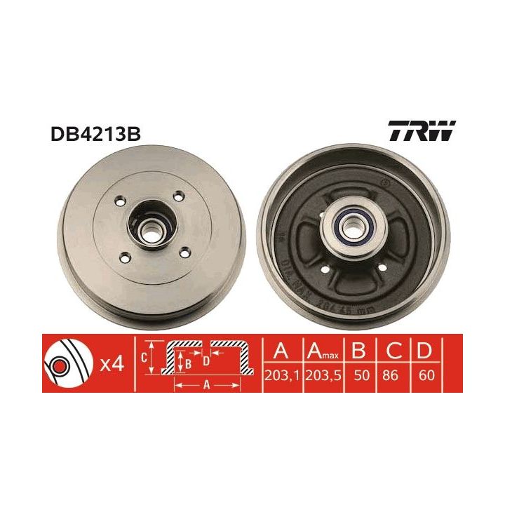 Stabdžių būgnas TRW DB4213B