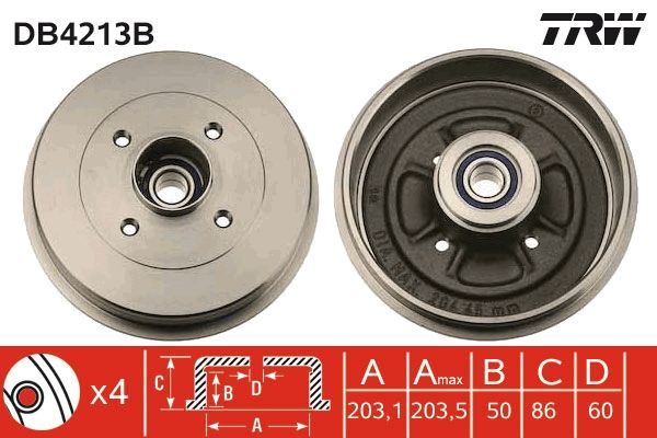 Stabdžių būgnas TRW DB4213B