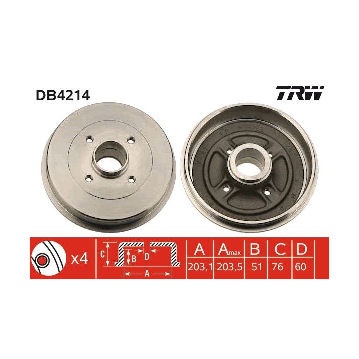 Stabdžių būgnas TRW DB4214