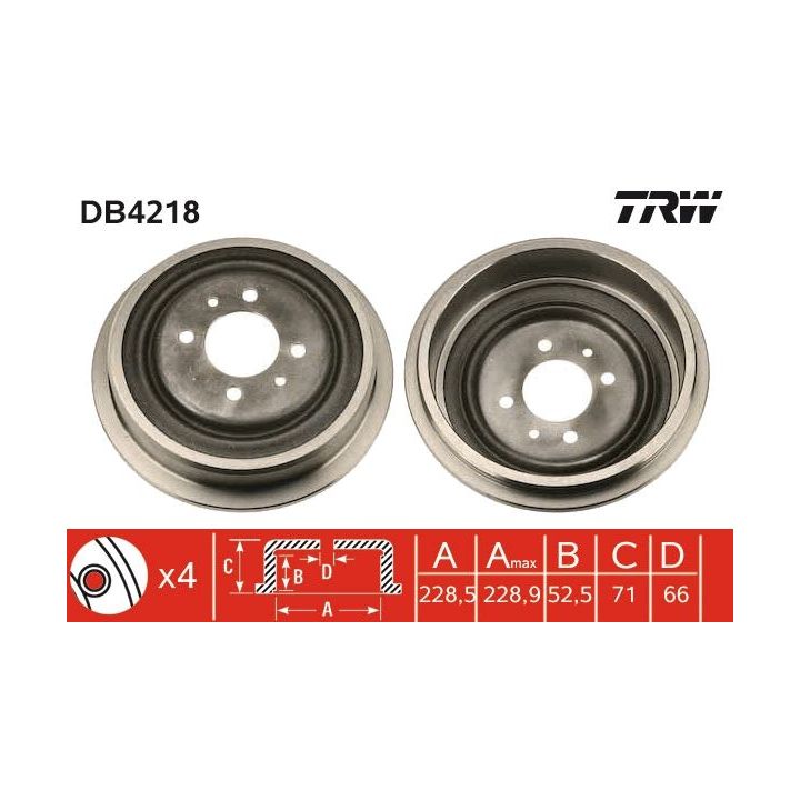 Stabdžių būgnas TRW DB4218