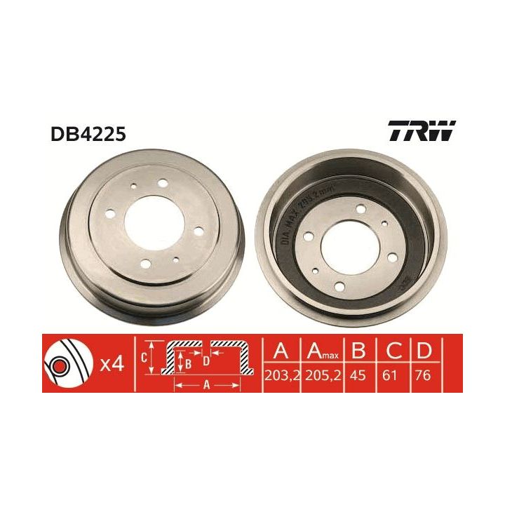 Stabdžių būgnas TRW DB4225