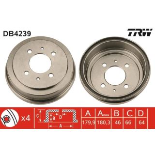 Stabdžių būgnas TRW DB4239