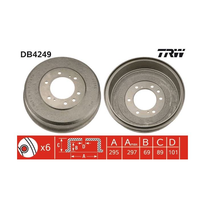 Stabdžių būgnas TRW DB4249